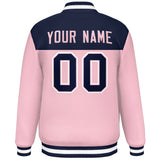 Custom Color Block Stitched Name Number Varsity Full-Snap  Letterman Casual Sweatshirt Baseball Jacket