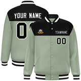 Custom Color Block Stitched Name Number Varsity Full-Snap  Letterman Casual Sweatshirt Baseball Jacket