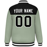 Custom Color Block Stitched Name Number Varsity Full-Snap  Letterman Casual Sweatshirt Baseball Jacket