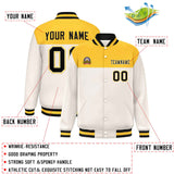 Custom Color Block Stitched Name Number Varsity Full-Snap  Letterman Casual Sweatshirt Baseball Jacket