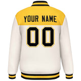 Custom Color Block Stitched Name Number Varsity Full-Snap  Letterman Casual Sweatshirt Baseball Jacket