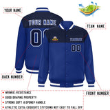 Custom Color Block Stitched Name Number Varsity Full-Snap  Letterman Casual Sweatshirt Baseball Jacket