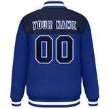 Custom Color Block Stitched Name Number Varsity Full-Snap  Letterman Casual Sweatshirt Baseball Jacket