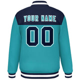 Custom Color Block Stitched Name Number Varsity Full-Snap  Letterman Casual Sweatshirt Baseball Jacket