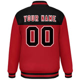 Custom Color Block Stitched Name Number Varsity Full-Snap  Letterman Casual Sweatshirt Baseball Jacket