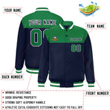 Custom Color Block Stitched Name Number Varsity Full-Snap  Letterman Casual Sweatshirt Baseball Jacket