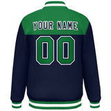 Custom Color Block Stitched Name Number Varsity Full-Snap  Letterman Casual Sweatshirt Baseball Jacket