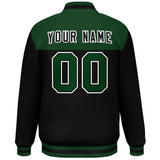 Custom Color Block Stitched Name Number Varsity Full-Snap  Letterman Casual Sweatshirt Baseball Jacket