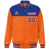 Custom Color Block Stitched Name Number Varsity Full-Snap  Letterman Casual Sweatshirt Baseball Jacket