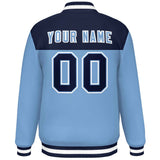 Custom Color Block Stitched Name Number Varsity Full-Snap  Letterman Casual Sweatshirt Baseball Jacket