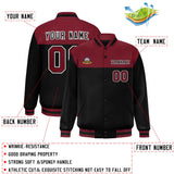 Custom Color Block Stitched Name Number Varsity Full-Snap  Letterman Casual Sweatshirt Baseball Jacket