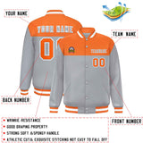 Custom Color Block Stitched Name Number Varsity Full-Snap  Letterman Casual Sweatshirt Baseball Jacket