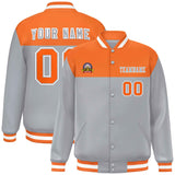 Custom Color Block Stitched Name Number Varsity Full-Snap  Letterman Casual Sweatshirt Baseball Jacket