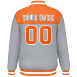 Custom Color Block Stitched Name Number Varsity Full-Snap  Letterman Casual Sweatshirt Baseball Jacket