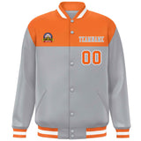 Custom Color Block Stitched Name Number Varsity Full-Snap  Letterman Casual Sweatshirt Baseball Jacket