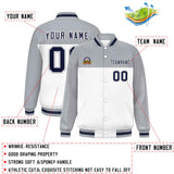 Custom Color Block Stitched Name Number Varsity Full-Snap  Letterman Casual Sweatshirt Baseball Jacket