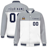 Custom Color Block Stitched Casual Sweatshirt Letterman Bomber Coats Personalized Letter And Number