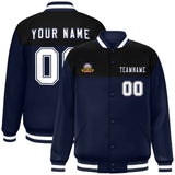 Custom Color Block Stitched Casual Sweatshirt Letterman Bomber Coats Personalized Letter And Number