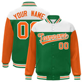 Custom Color Block Windreaker Letterman Bomber Coat Personalized Stitched Text Logo Baseball Jacket