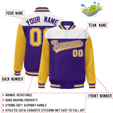 Custom Color Block Windreaker Letterman Bomber Coat Personalized Stitched Text Logo Varsity Baseball Jacket