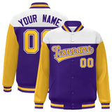 Custom Color Block Windreaker Letterman Bomber Coat Personalized Stitched Text Logo Varsity Baseball Jacket