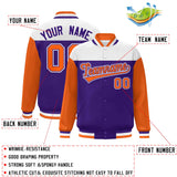 Custom Color Block Windreaker Letterman Bomber Coat Personalized Stitched Text Logo Varsity Baseball Jacket