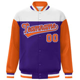 Custom Color Block Windreaker Letterman Bomber Coat Personalized Stitched Text Logo Varsity Baseball Jacket