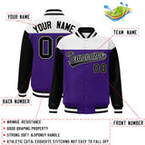 Custom Color Block Windreaker Letterman Bomber Coat Personalized Stitched Text Logo Varsity Baseball Jacket