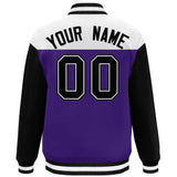 Custom Color Block Windreaker Letterman Bomber Coat Personalized Stitched Text Logo Varsity Baseball Jacket