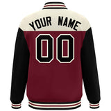 Custom Color Block Windreaker Letterman Bomber Coat Personalized Stitched Text Logo Varsity Baseball Jacket