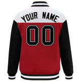 Custom Color Block Windreaker Letterman Bomber Coat Personalized Stitched Text Logo Varsity Baseball Jacket