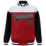 Custom Color Block Windreaker Letterman Bomber Coat Personalized Stitched Text Logo Varsity Baseball Jacket