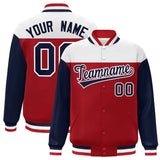 Custom Color Block Windreaker Letterman Bomber Coat Personalized Stitched Text Logo Varsity Baseball Jacket