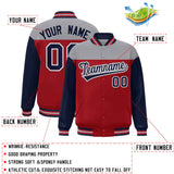 Custom Color Block Windreaker Letterman Bomber Coat Personalized Stitched Text Logo Varsity Baseball Jacket