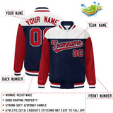 Custom Color Block Windreaker Letterman Bomber Coat Personalized Stitched Text Logo Varsity Baseball Jacket