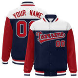 Custom Color Block Windreaker Letterman Bomber Coat Personalized Stitched Text Logo Varsity Baseball Jacket