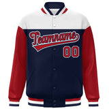 Custom Color Block Windreaker Letterman Bomber Coat Personalized Stitched Text Logo Varsity Baseball Jacket