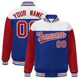 Custom Color Block Windreaker Letterman Bomber Coat Personalized Stitched Text Logo Varsity Baseball Jacket