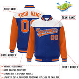 Custom Color Block Windreaker Letterman Bomber Coat Personalized Stitched Text Logo Varsity Baseball Jacket