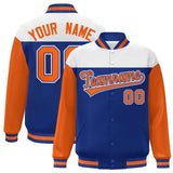 Custom Color Block Windreaker Letterman Bomber Coat Personalized Stitched Text Logo Varsity Baseball Jacket