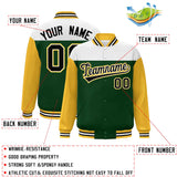 Custom Color Block Windreaker Letterman Bomber Coat Personalized Stitched Text Logo Varsity Baseball Jacket