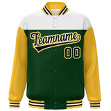 Custom Color Block Windreaker Letterman Bomber Coat Personalized Stitched Text Logo Varsity Baseball Jacket