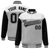 Custom Color Block Windreaker Letterman Bomber Coat Personalized Stitched Text Logo Varsity Baseball Jacket