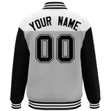 Custom Color Block Windreaker Letterman Bomber Coat Personalized Stitched Text Logo Varsity Baseball Jacket