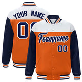 Custom Color Block Blend Windproof Personalized Stitched Text Logo Full-Snap Jacket Baseball Jacket