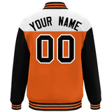 Custom Color Block Blend Windproof Personalized Stitched Text Logo Full-Snap Jacket Baseball Jacket