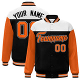 Custom Color Block Blend Windproof Personalized Stitched Text Logo Full-Snap Jacket Baseball Jacket