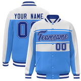 Custom Color Block Letterman Jackets Full-Snap Stitched baseball Jackets Personalized Letter and Number for Adult Youth S-6XL