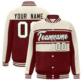 Custom Color Block Letterman Jackets Full-Snap Stitched baseball Jackets Personalized Letter and Number for Adult Youth S-6XL