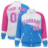 Custom Color Block  Baseball Jacket Varsity Letterman Jackets Personalized Team Name Number for Men Women Youth